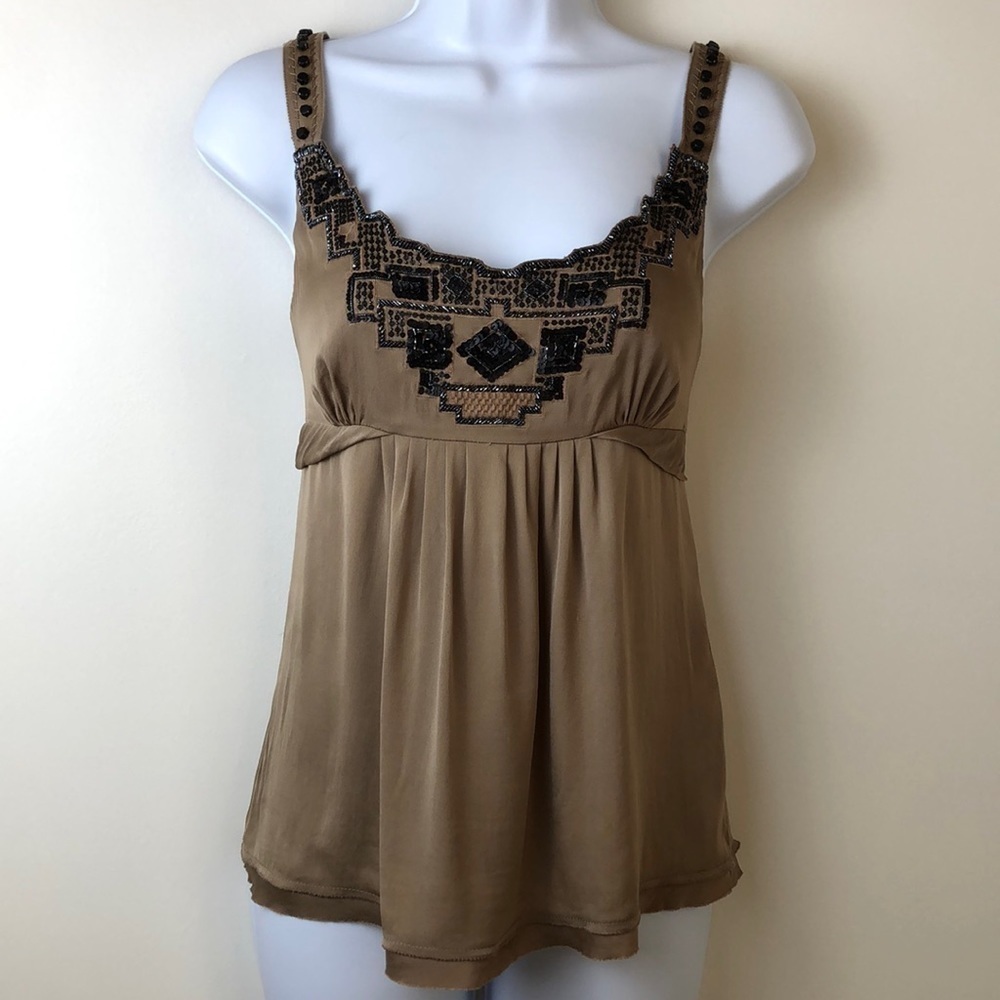 Elie Tahari Silk Beaded Top